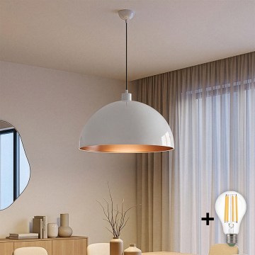 Brilagi - Závesný LED luster METALO na lanku 1xE27/40W/230V priemer 60 cm biela/medená