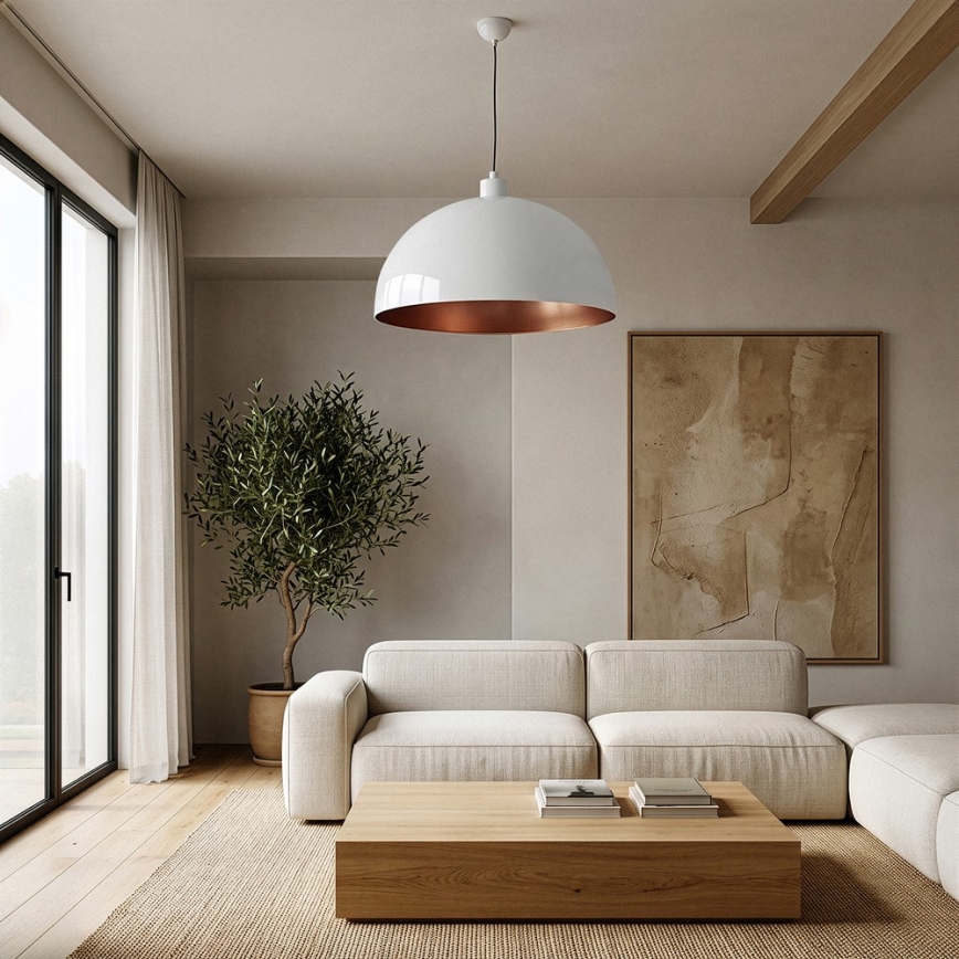 Brilagi - Závesný LED luster METALO na lanku 1xE27/40W/230V priemer 60 cm biela/medená