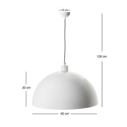 Brilagi - Závesný LED luster METALO na lanku 1xE27/40W/230V priemer 60 cm biela/medená