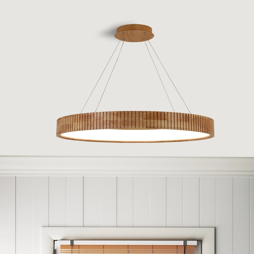Brilagi - LED luster na lanku FALCON WOOD MODERN LED/60W/230V 3000/4000/6000K pr. 80 cm drevo