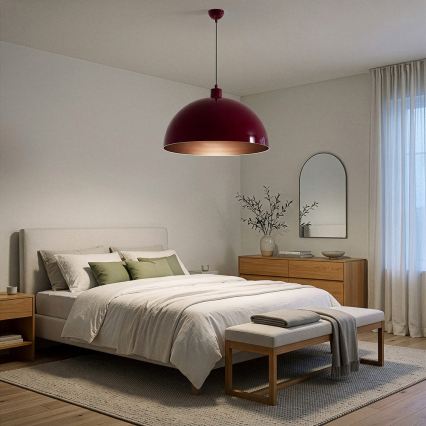 Brilagi - Závesný LED luster na lanku METALO 1xE27/40W/230V pr. 60 cm bordová/medená