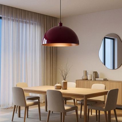 Brilagi - Závesný LED luster na lanku METALO 1xE27/40W/230V pr. 60 cm bordová/medená