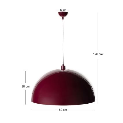 Brilagi - Závesný LED luster na lanku METALO 1xE27/40W/230V pr. 60 cm bordová/medená