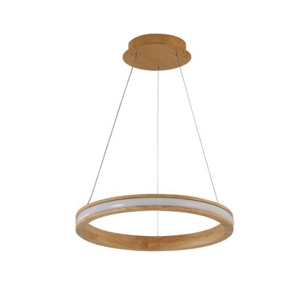 Brilagi - závesný LED luster na lanku UMEA WOOD, 30 W, 230 V, priemer 40 cm, drevený