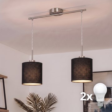 Brilagi - Závesný LED luster NUBILA 2xE27/60W/230V čierny