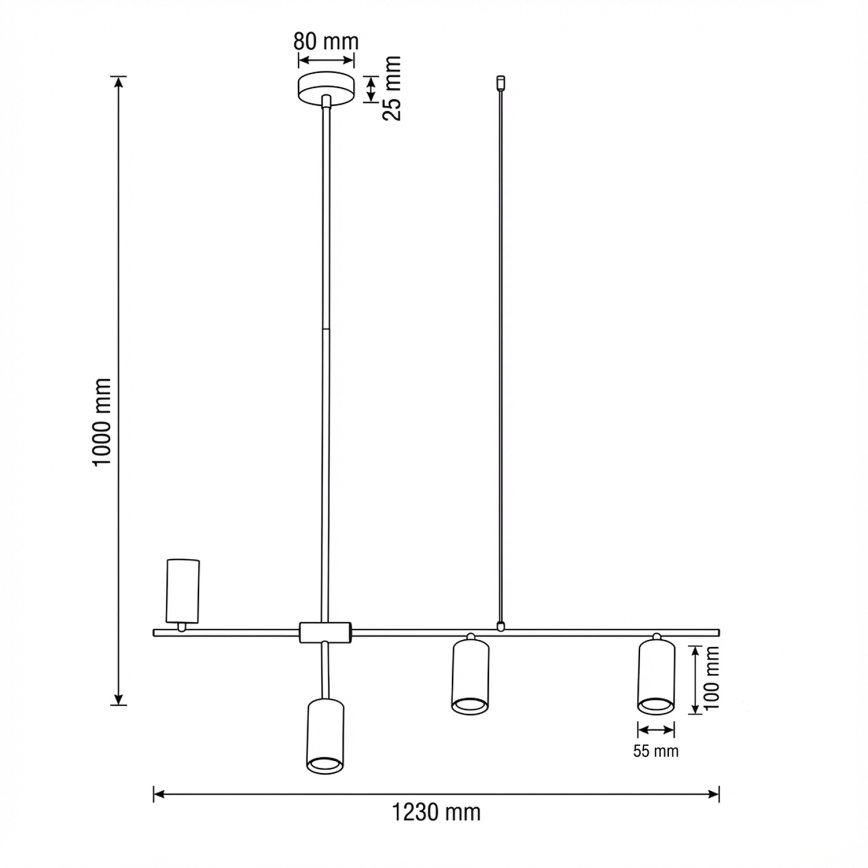Brilagi - Závesný luster CRANE 4xGU10/30W/230V čierny