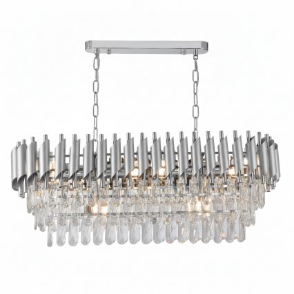Brilagi - Závesný luster ECLIPSE na reťazi 10xE14/10W/230V 78x28 cm strieborný