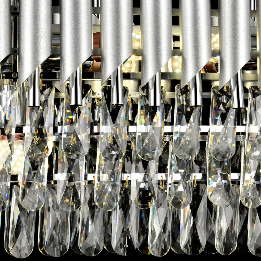 Brilagi - Závesný luster ECLIPSE na reťazi 10xE14/10W/230V 78x28 cm strieborný