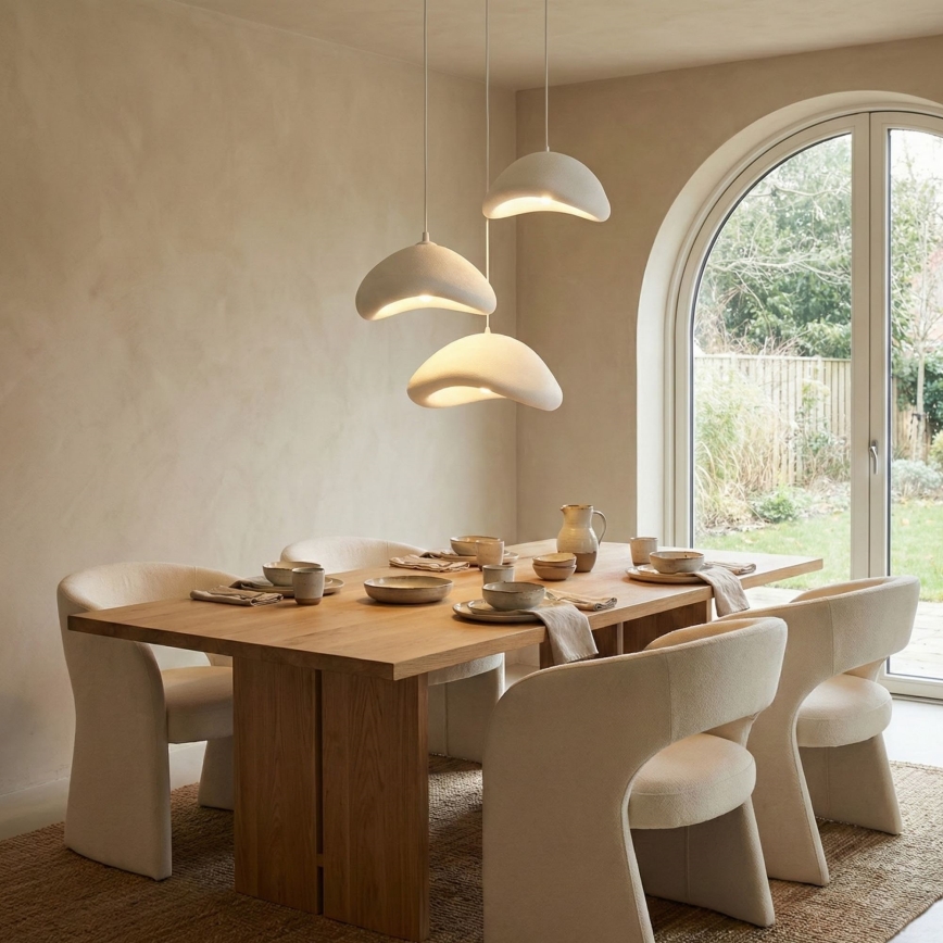 Brilagi - Závesný luster LUNA na lanku 3xE27/40W/230V pr. 82 cm biely