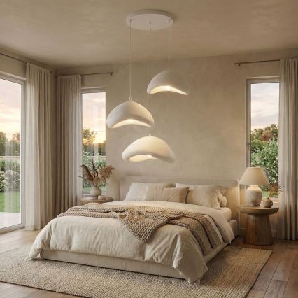 Brilagi - Závesný luster LUNA na lanku 3xE27/40W/230V pr. 82 cm biely