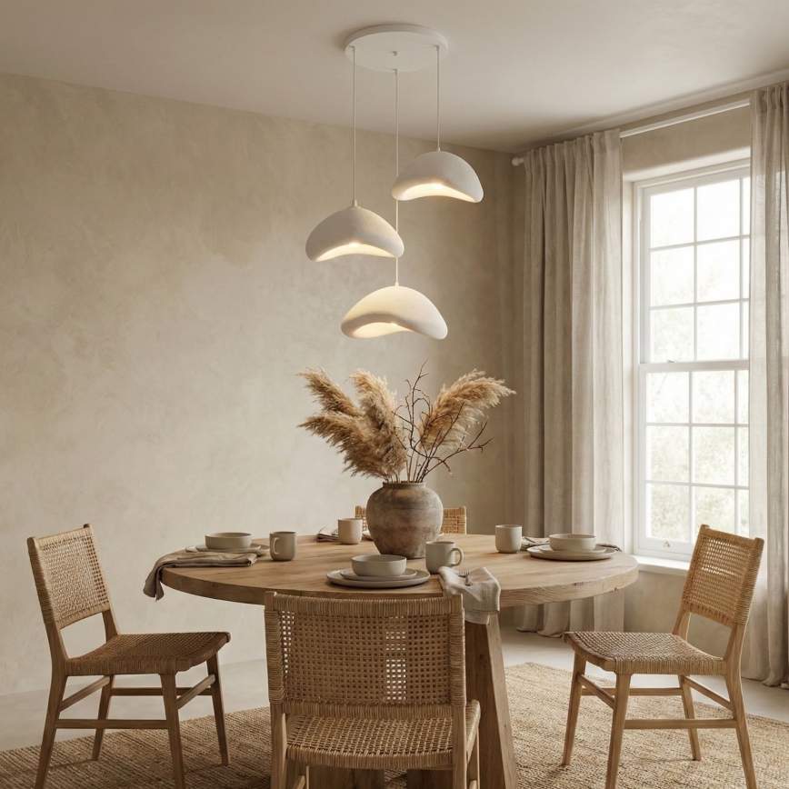 Brilagi - Závesný luster LUNA na lanku 3xE27/40W/230V pr. 82 cm biely