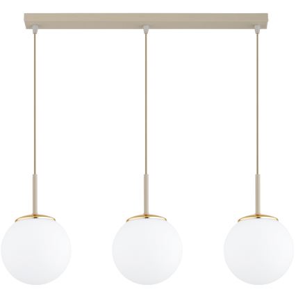 Brilagi - Závesný luster MILO na lanku 3xE27/60W/230V béžová/zlatá