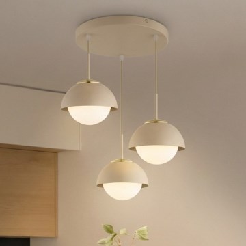 Brilagi - Závesný luster na lane COSMO 3xE27/60W/230V béžová/zlatá