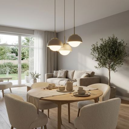 Brilagi - Závesný luster na lane COSMO 3xE27/60W/230V béžová/zlatá