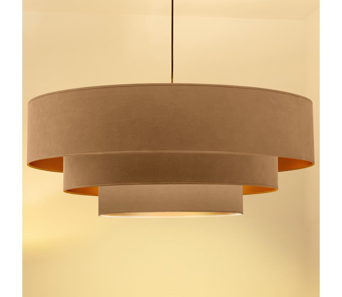 Brilagi - Závesný luster na lane LUNETA 3xE27/60W/230V, priemer 80 cm, béžová/zlatá 8590828052166