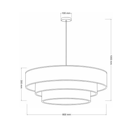 Brilagi - Závesný luster na lane LUNETA 3xE27/60W/230V, priemer 80 cm, béžová/zlatá