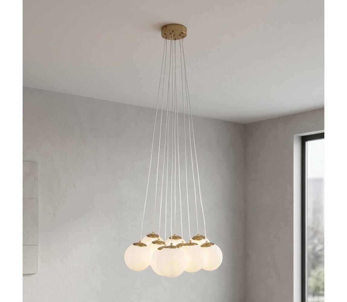 Brilagi - Závesný luster na lankách GLOBE 10xE14/15W/230V biely BRLC3326