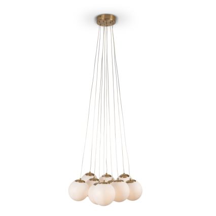 Brilagi - Závesný luster na lankách GLOBE 10xE14/15W/230V biely