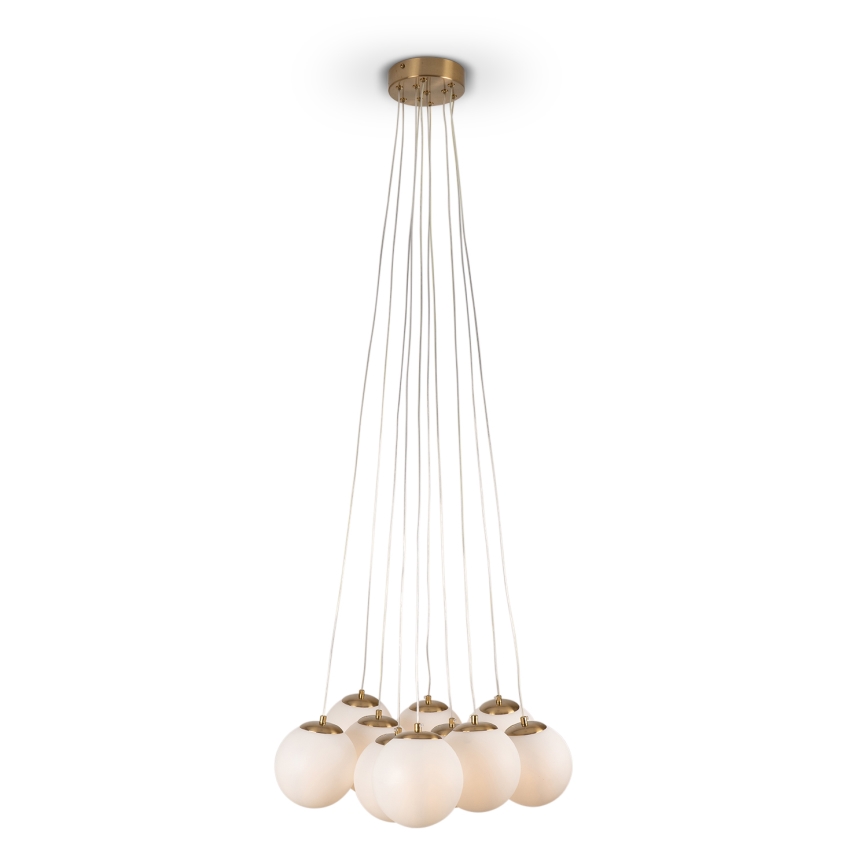 Brilagi - Závesný luster na lankách GLOBE 10xE14/15W/230V biely