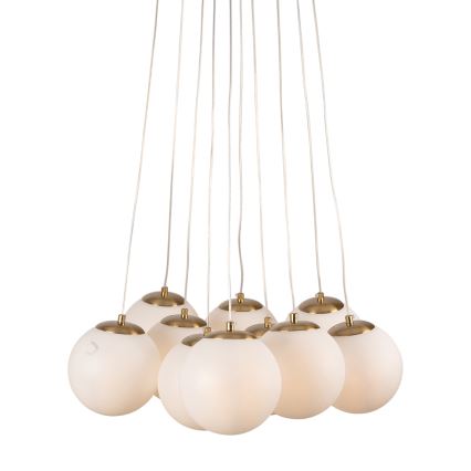 Brilagi - Závesný luster na lankách GLOBE 10xE14/15W/230V biely