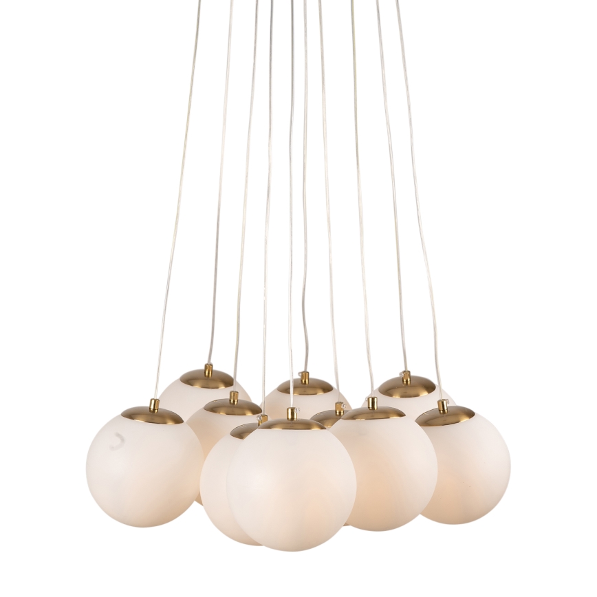 Brilagi - Závesný luster na lankách GLOBE 10xE14/15W/230V biely