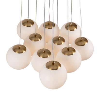 Brilagi - Závesný luster na lankách GLOBE 10xE14/15W/230V biely