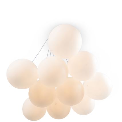 Brilagi - Závesný luster na lankách GLOBE 10xE14/15W/230V biely