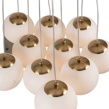 Brilagi - Závesný luster na lankách GLOBE 10xE14/15W/230V biely