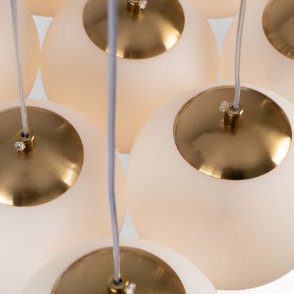 Brilagi - Závesný luster na lankách GLOBE 10xE14/15W/230V biely