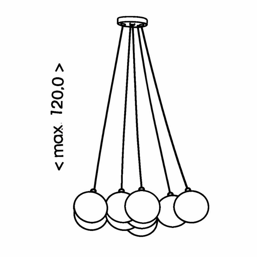 Brilagi - Závesný luster na lankách GLOBE 10xE14/15W/230V biely
