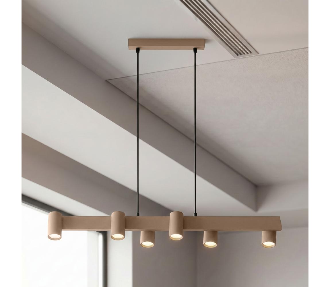 Brilagi - Závesný luster na lankách SELE 6xGU10/30W/230V béžový WO-SELEP-A06-BEI-OEM