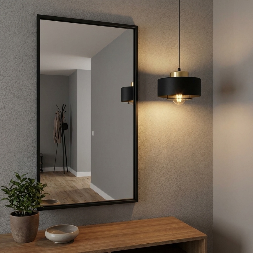 Brilagi - Závesný luster na lanku 1xE27/60W/230V pr. 20 cm čierna/zlatá