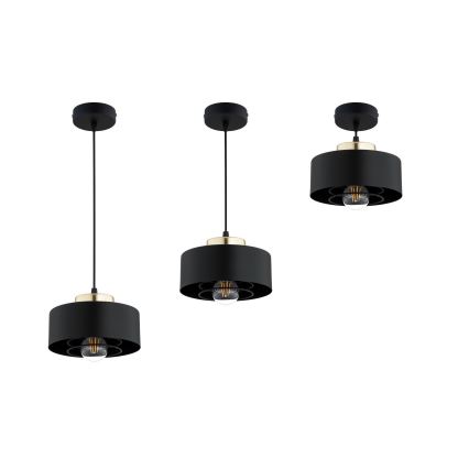 Brilagi - Závesný luster na lanku 1xE27/60W/230V pr. 20 cm čierna/zlatá