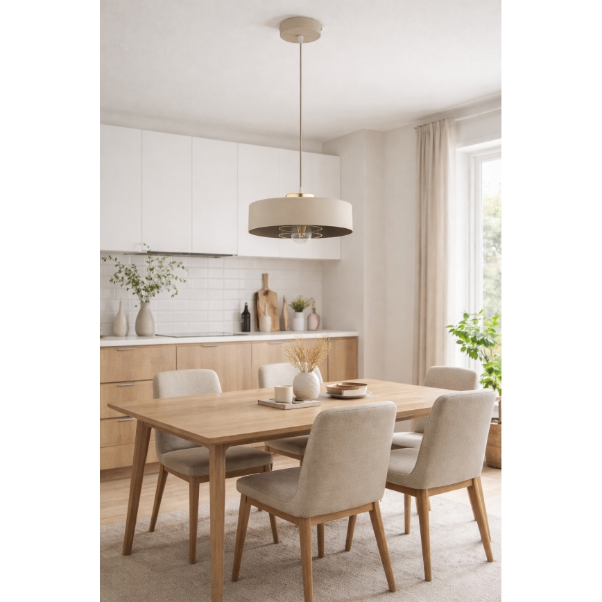 Brilagi - Závesný luster na lanku 1xE27/60W/230V pr. 30 cm béžová/zlatá