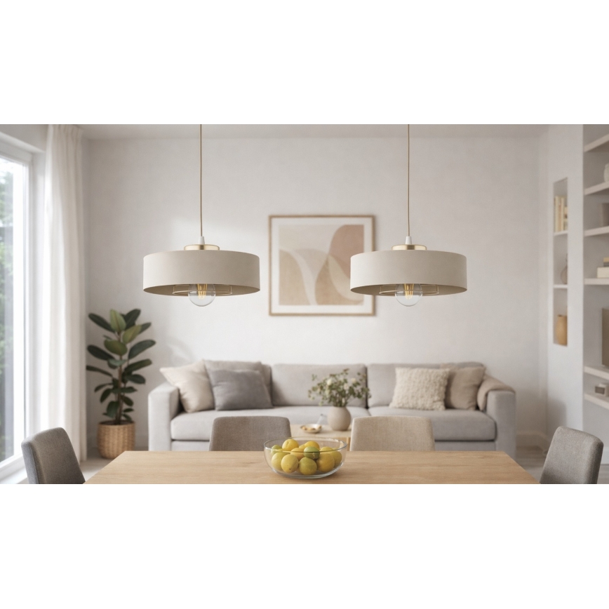 Brilagi - Závesný luster na lanku 1xE27/60W/230V pr. 30 cm béžová/zlatá