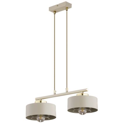 Brilagi - Závesný luster na lanku 2xE27/60W/230V béžová/zlatá