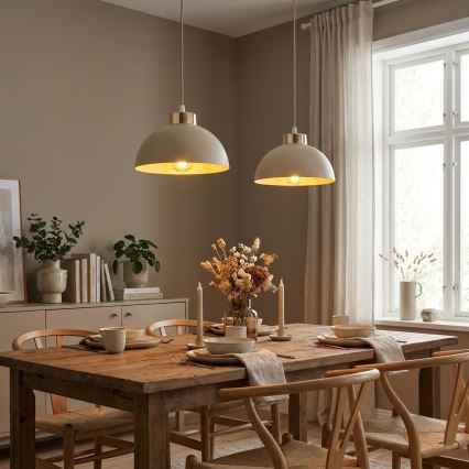 Brilagi - Závesný luster na lanku 2xE27/60W/230V béžová/zlatá
