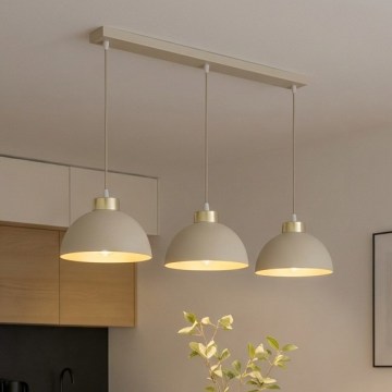 Brilagi - Závesný luster na lanku 3xE27/60W/230V béžová/zlatá