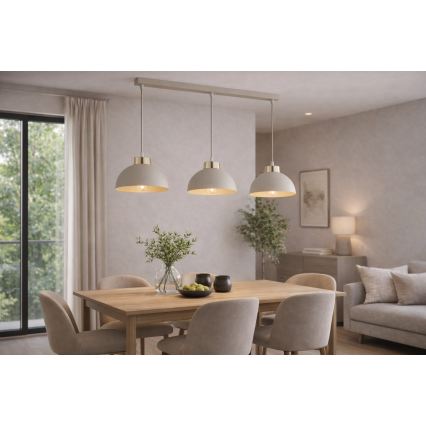 Brilagi - Závesný luster na lanku 3xE27/60W/230V béžová/zlatá