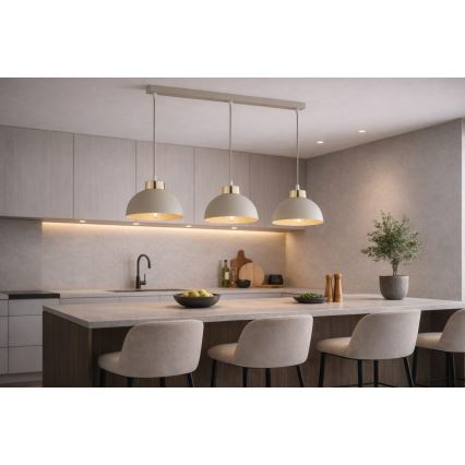 Brilagi - Závesný luster na lanku 3xE27/60W/230V béžová/zlatá