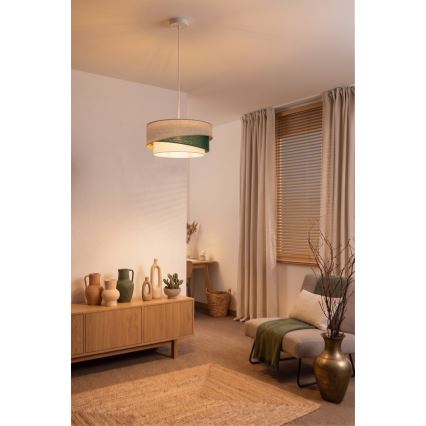 Brilagi - Závesný luster na lanku ARROW 1xE27/60W/230V pr. 45 cm béžová/zelená/biela