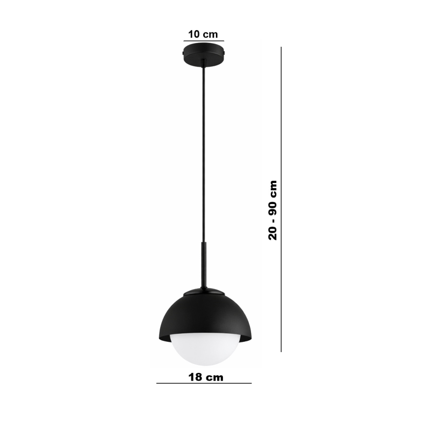 BRILAGI - Závesný luster na lanku COSMO 1xE27/60W/230V pr. 18 cm čierna