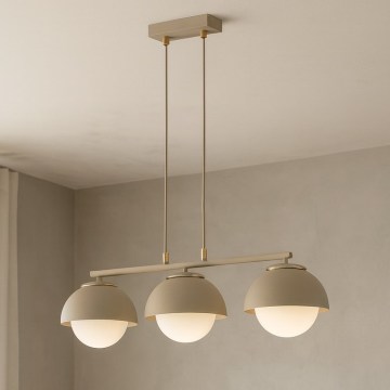 Brilagi - Závesný luster na lanku COSMO 3xE27/60W/230V béžová/zlatá