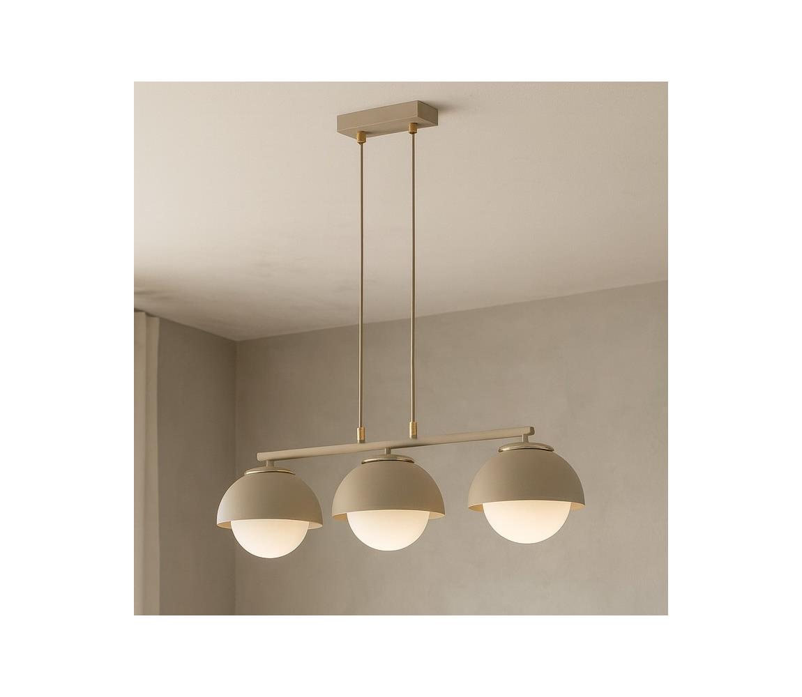 Brilagi - Závesný luster na lanku COSMO 3xE27/60W/230V béžová/zlatá 87-008B