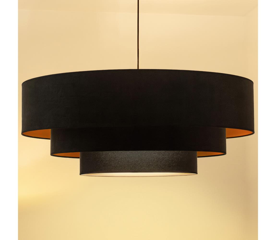 Brilagi - Závesný luster na lanku LUNETA 3xE27/60W/230V pr. 80 cm čierna/zlatá 8590828052203