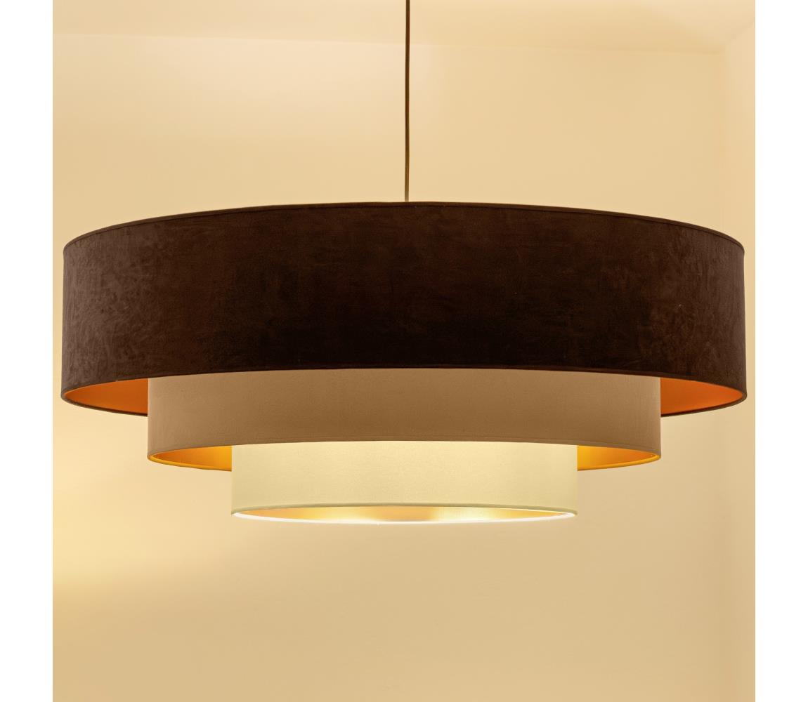 Brilagi - Závesný luster na lanku LUNETA 3xE27/60W/230V priemer 80 cm hnedá/béžová/krémová 8590828052241