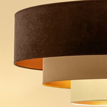 Brilagi - Závesný luster na lanku LUNETA 3xE27/60W/230V priemer 80 cm hnedá/béžová/krémová