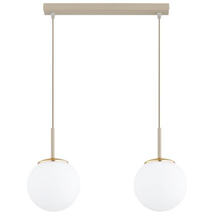 Brilagi - Závesný luster na lanku MILO 2xE27/60W/230V béžová/zlatá