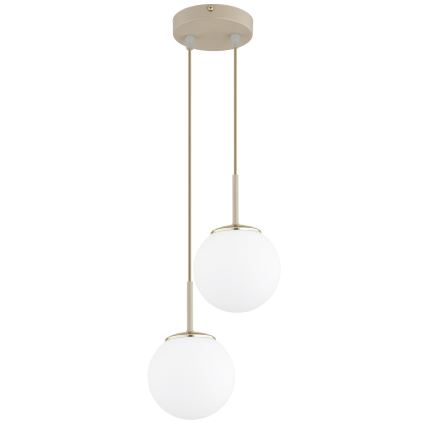 Brilagi - Závesný luster na lanku MILO ECRU 2xE27/60W/230V béžová/zlatá