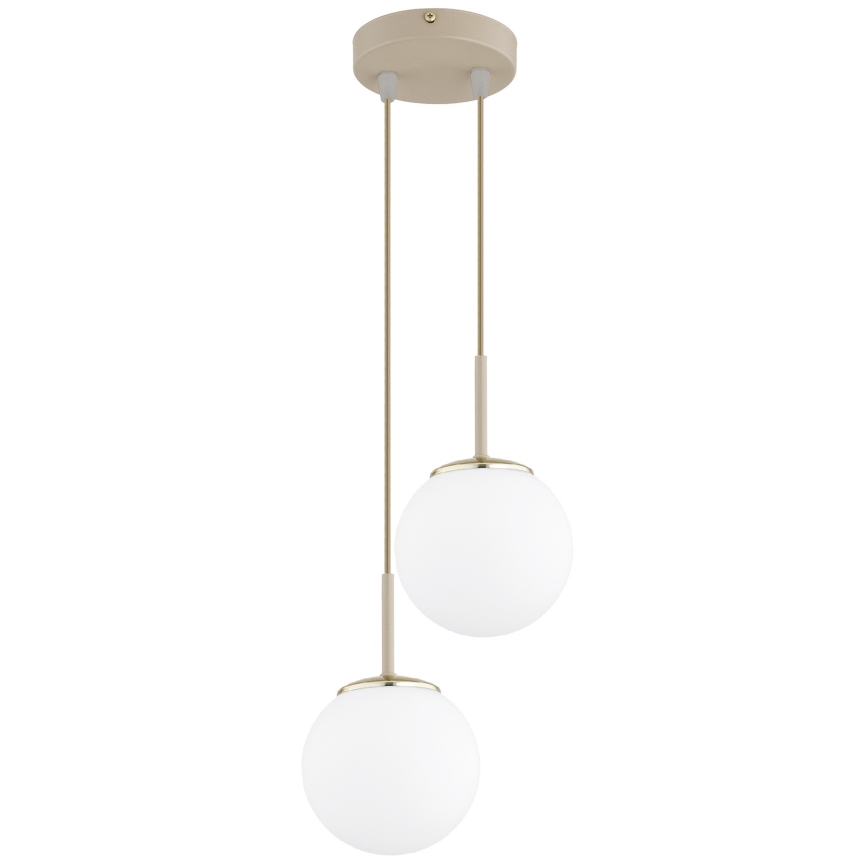 Brilagi - Závesný luster na lanku MILO ECRU 2xE27/60W/230V béžová/zlatá
